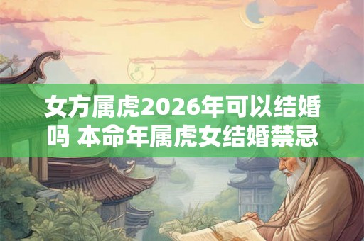 女方属虎2026年可以结婚吗 本命年属虎女结婚禁忌