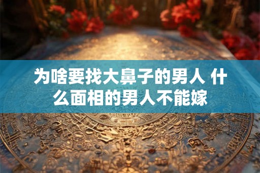 为啥要找大鼻子的男人 什么面相的男人不能嫁
