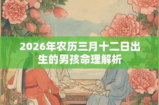 2026年农历三月十二日出生的男孩命理解析