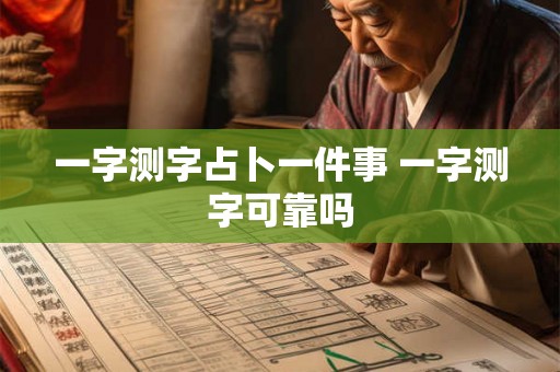 一字测字占卜一件事 一字测字可靠吗