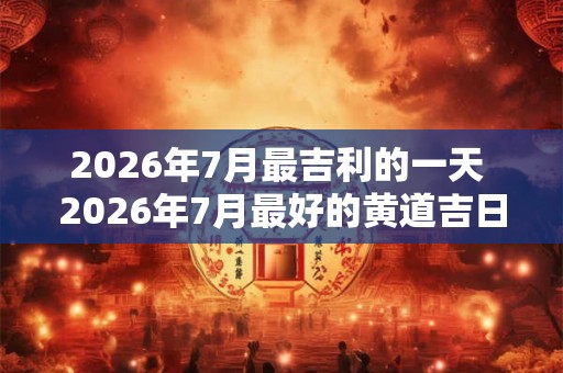 2026年7月最吉利的一天 2026年7月最好的黄道吉日