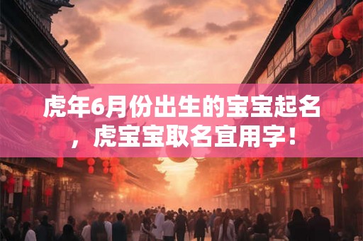 虎年6月份出生的宝宝起名，虎宝宝取名宜用字！