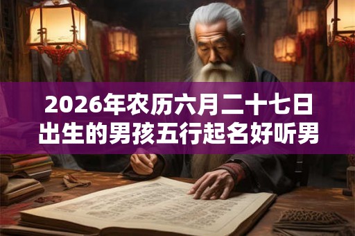 2026年农历六月二十七日出生的男孩五行起名好听男孩名字