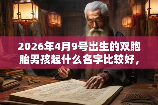 2026年4月9号出生的双胞胎男孩起什么名字比较好，五行属什么
