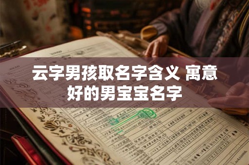 云字男孩取名字含义 寓意好的男宝宝名字