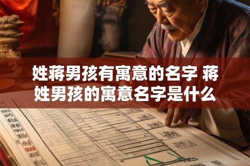 姓蒋男孩有寓意的名字 蒋姓男孩的寓意名字是什么