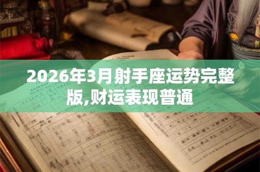 2026年3月射手座运势完整版,财运表现普通