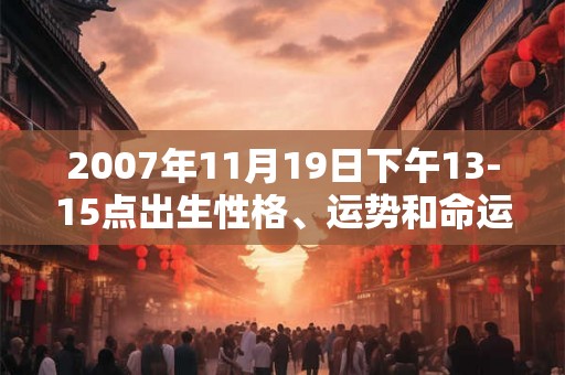 2007年11月19日下午13-15点出生性格、运势和命运 2007年11月19日下午13-15点出生性格、运势和命运