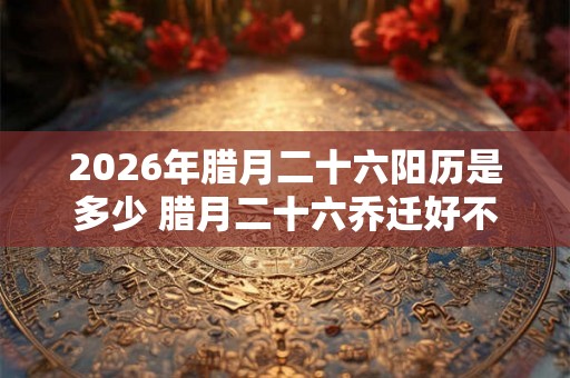 2026年腊月二十六阳历是多少 腊月二十六乔迁好不好
