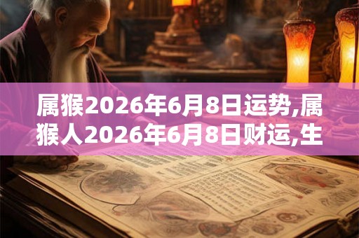 属猴2026年6月8日运势,属猴人2026年6月8日财运,生肖猴2026年6月8日运势 属猴2026年6月8日运势,属猴人2026年6月8日财运,生肖猴2026年6月8日运势