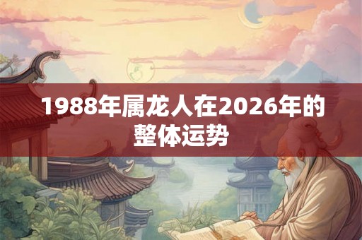 1988年属龙人在2026年的整体运势
