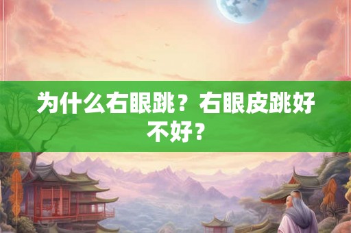 为什么右眼跳？右眼皮跳好不好？