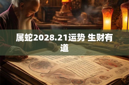 属蛇2028.21运势 生财有道