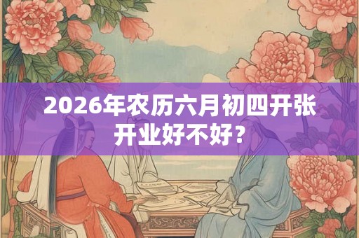 2026年农历六月初四开张开业好不好? 2026年农历六月初四开张开业好不好?