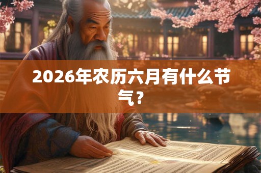 2026年农历六月有什么节气？