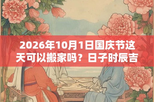 2026年10月1日国庆节这天可以搬家吗？日子时辰吉凶如何？
