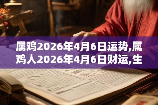 属鸡2026年4月6日运势,属鸡人2026年4月6日财运,生肖鸡2026年4月6日运势