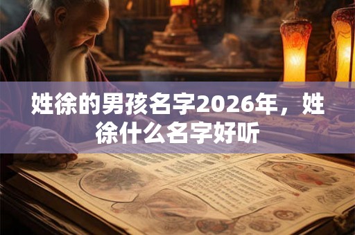 姓徐的男孩名字2026年，姓徐什么名字好听