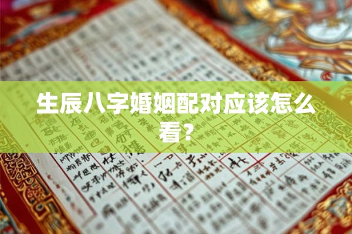 生辰八字婚姻配对应该怎么看？