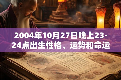 2004年10月27日晚上23-24点出生性格、运势和命运