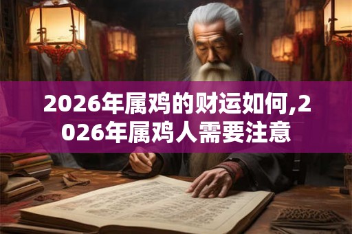 2026年属鸡的财运如何,2026年属鸡人需要注意
