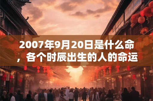 2007年9月20日是什么命，各个时辰出生的人的命运