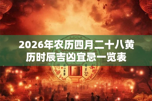 2026年农历四月二十八黄历时辰吉凶宜忌一览表