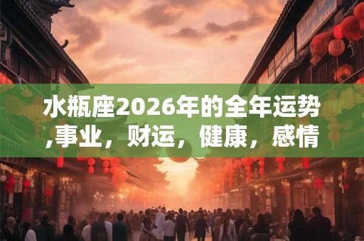 水瓶座2026年的全年运势,事业，财运，健康，感情分析
