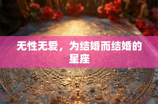 无性无爱，为结婚而结婚的星座