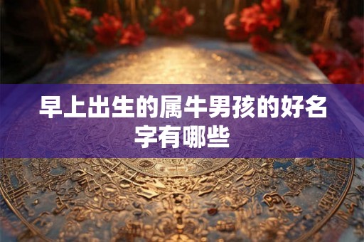 早上出生的属牛男孩的好名字有哪些
