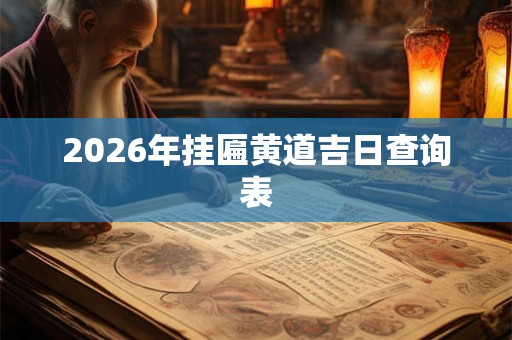 2026年挂匾黄道吉日查询表