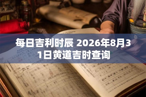 每日吉利时辰 2026年8月31日黄道吉时查询