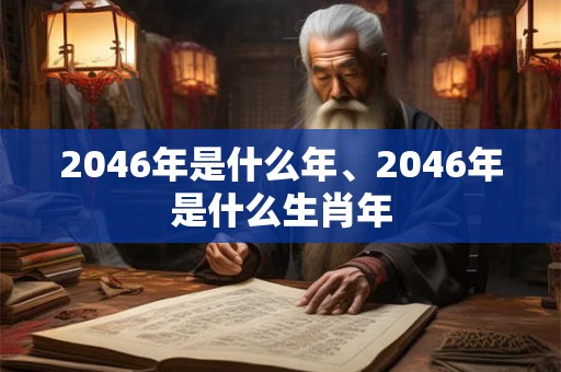 2046年是什么年、2046年是什么生肖年