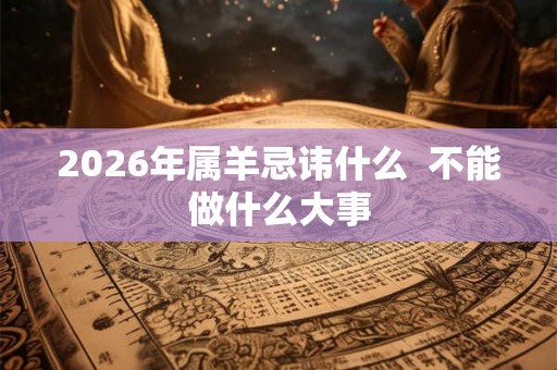 2026年属羊忌讳什么  不能做什么大事