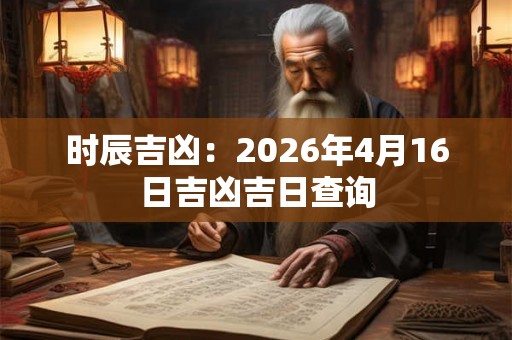 时辰吉凶:2026年4月16日吉凶吉日查询 时辰吉凶:2026年4月16日吉凶吉日查询