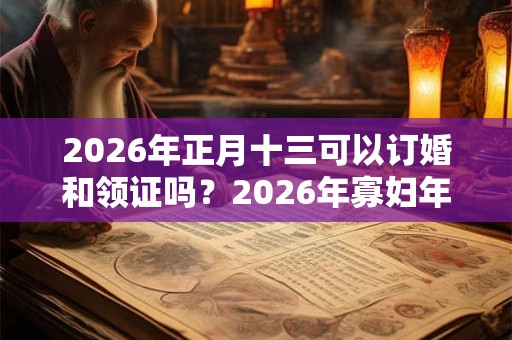 2026年正月十三可以订婚和领证吗？2026年寡妇年不可以结婚？