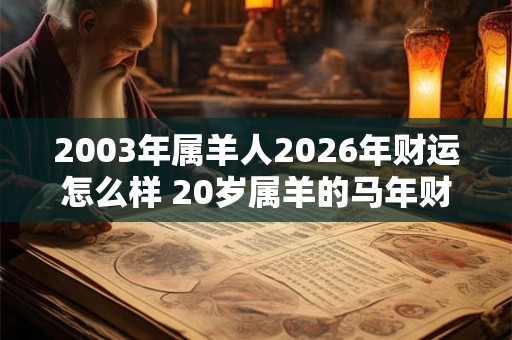 2003年属羊人2026年财运怎么样 20岁属羊的马年财气好吗 2003年属羊人2026年财运怎么样 20岁属羊的马年财气好吗