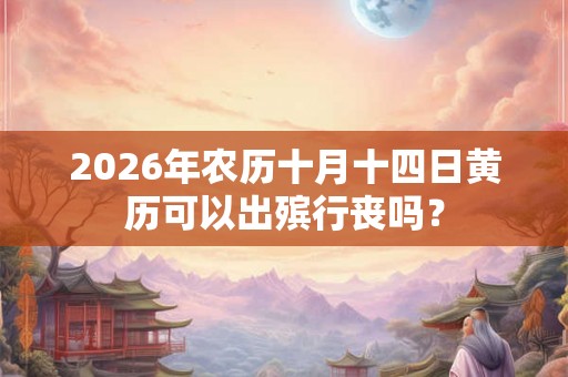 2026年农历十月十四日黄历可以出殡行丧吗？