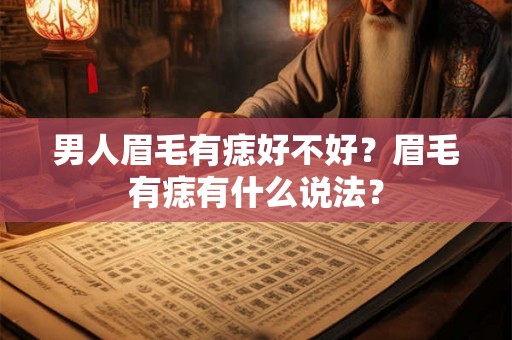 男人眉毛有痣好不好？眉毛有痣有什么说法？