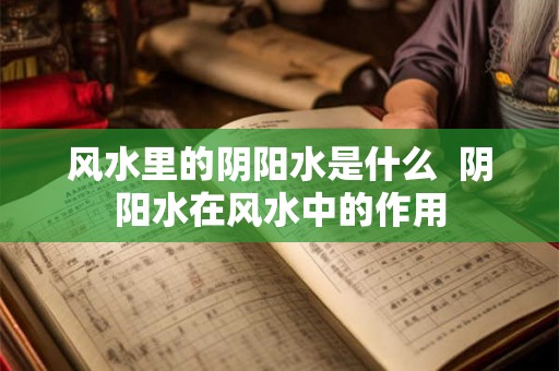 风水里的阴阳水是什么  阴阳水在风水中的作用