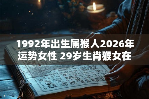 1992年出生属猴人2026年运势女性 29岁生肖猴女在2026年运气如何 1992年出生属猴人2026年运势女性 29岁生肖猴女在2026年运气如何