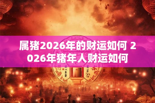 属猪2026年的财运如何 2026年猪年人财运如何