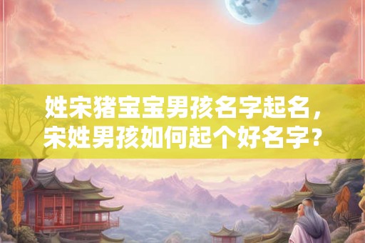 姓宋猪宝宝男孩名字起名，宋姓男孩如何起个好名字？