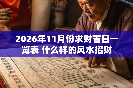2026年11月份求财吉日一览表 什么样的风水招财