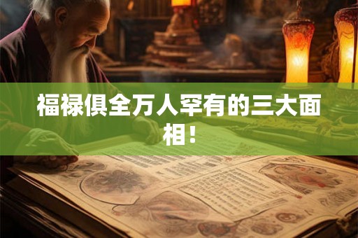 福禄俱全万人罕有的三大面相！