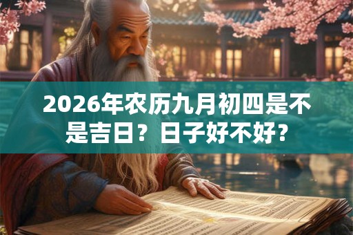 2026年农历九月初四是不是吉日？日子好不好？