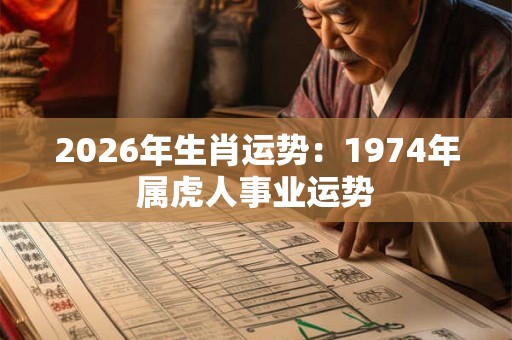 2026年生肖运势:1974年属虎人事业运势 2026年生肖运势:1974年属虎人事业运势