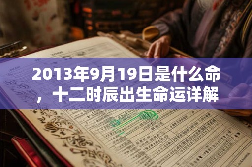 2013年9月19日是什么命，十二时辰出生命运详解