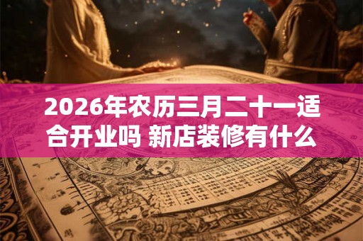 2026年农历三月二十一适合开业吗 新店装修有什么讲究