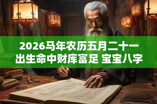 2026马年农历五月二十一出生命中财库富足 宝宝八字取名参考